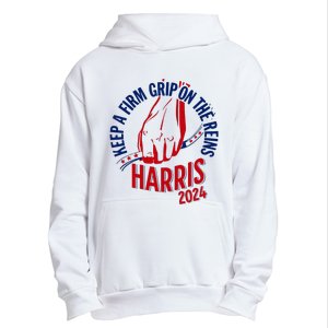 Kamala Harris Keep A Firm Grip On The Reins 2024 Us Election Urban Pullover Hoodie