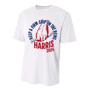 Kamala Harris Keep A Firm Grip On The Reins 2024 Us Election Performance Sprint T-Shirt