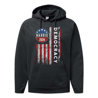 Kamala Harris Kamala 2024 Us Flag Democratic President Performance Fleece Hoodie