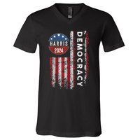 Kamala Harris Kamala 2024 Us Flag Democratic President V-Neck T-Shirt