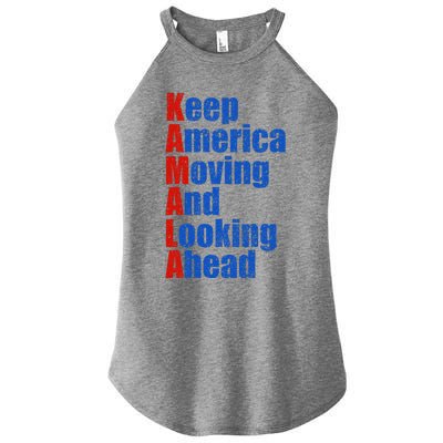 Kamala Harris Keep America Moving And Looking Ahead 2024 Women’s Perfect Tri Rocker Tank