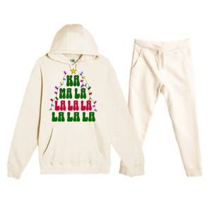 Kamala Harris Ka Ma La La La Christmas Tree Xmas Carol Premium Hooded Sweatsuit Set