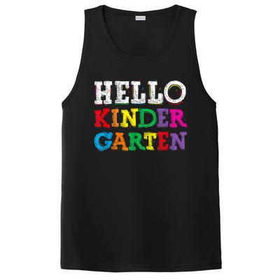 Kids Hello Kindergarten Back To School First Day PosiCharge Competitor Tank