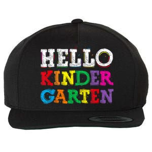 Kids Hello Kindergarten Back To School First Day Wool Snapback Cap