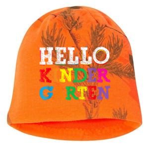 Kids Hello Kindergarten Back To School First Day Kati - Camo Knit Beanie