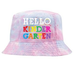 Kids Hello Kindergarten Back To School First Day Tie-Dyed Bucket Hat