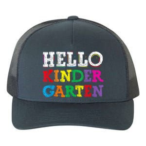 Kids Hello Kindergarten Back To School First Day Yupoong Adult 5-Panel Trucker Hat