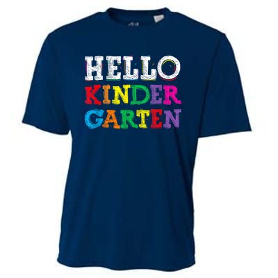 Kids Hello Kindergarten Back To School First Day Cooling Performance Crew T-Shirt