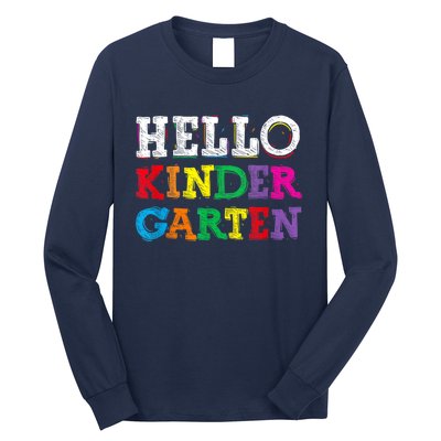 Kids Hello Kindergarten Back To School First Day Long Sleeve Shirt