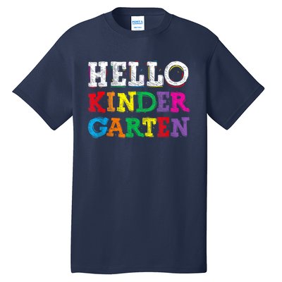 Kids Hello Kindergarten Back To School First Day Tall T-Shirt