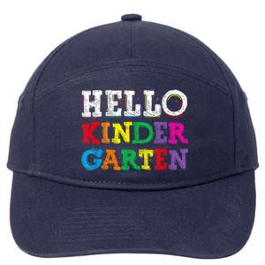 Kids Hello Kindergarten Back To School First Day 7-Panel Snapback Hat