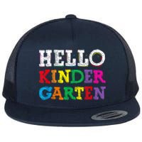 Kids Hello Kindergarten Back To School First Day Flat Bill Trucker Hat