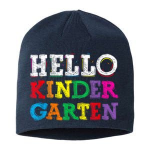 Kids Hello Kindergarten Back To School First Day Sustainable Beanie