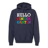 Kids Hello Kindergarten Back To School First Day Premium Hoodie