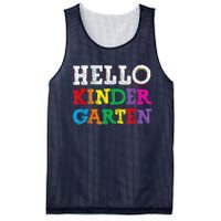 Kids Hello Kindergarten Back To School First Day Mesh Reversible Basketball Jersey Tank