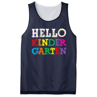 Kids Hello Kindergarten Back To School First Day Mesh Reversible Basketball Jersey Tank