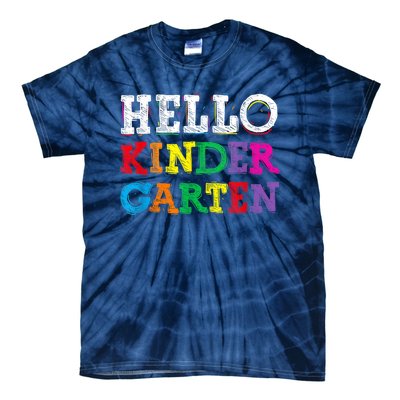 Kids Hello Kindergarten Back To School First Day Tie-Dye T-Shirt