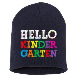 Kids Hello Kindergarten Back To School First Day Short Acrylic Beanie