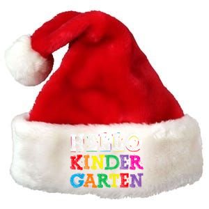 Kids Hello Kindergarten Back To School First Day Premium Christmas Santa Hat