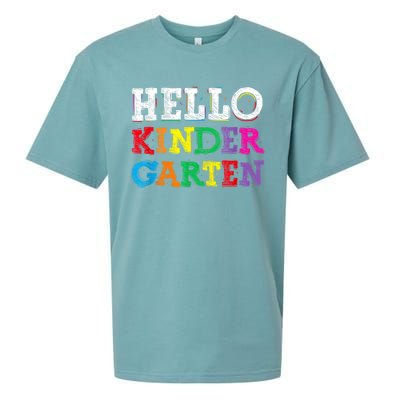 Kids Hello Kindergarten Back To School First Day Sueded Cloud Jersey T-Shirt