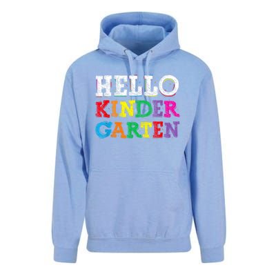 Kids Hello Kindergarten Back To School First Day Unisex Surf Hoodie