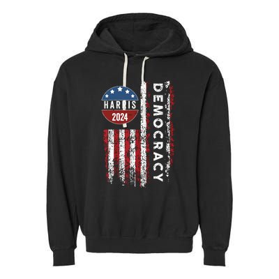 Kamala Harris Kamala 2024 Us Flag Democratic President Garment-Dyed Fleece Hoodie