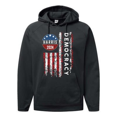 Kamala Harris Kamala 2024 Us Flag Democratic President Performance Fleece Hoodie