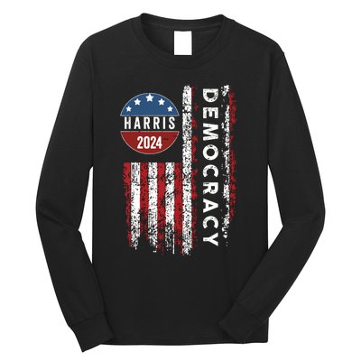 Kamala Harris Kamala 2024 Us Flag Democratic President Long Sleeve Shirt