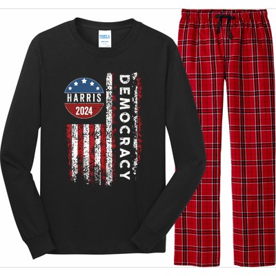 Kamala Harris Kamala 2024 Us Flag Democratic President Long Sleeve Pajama Set