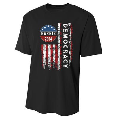 Kamala Harris Kamala 2024 Us Flag Democratic President Performance Sprint T-Shirt