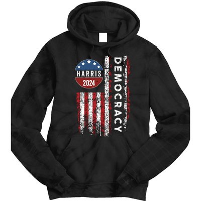 Kamala Harris Kamala 2024 Us Flag Democratic President Tie Dye Hoodie