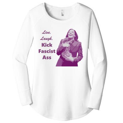 Kamala Harris Live Laugh Kick Fascist Ass Women's Perfect Tri Tunic Long Sleeve Shirt