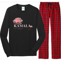 Kamala Harris Lotus Rainbow Floral 2024 President Long Sleeve Pajama Set