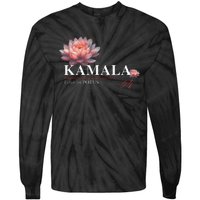 Kamala Harris Lotus Rainbow Floral 2024 President Tie-Dye Long Sleeve Shirt