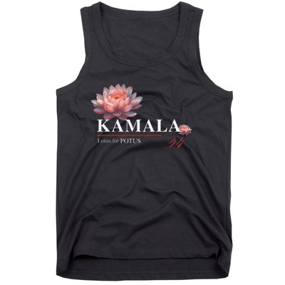 Kamala Harris Lotus Rainbow Floral 2024 President Tank Top