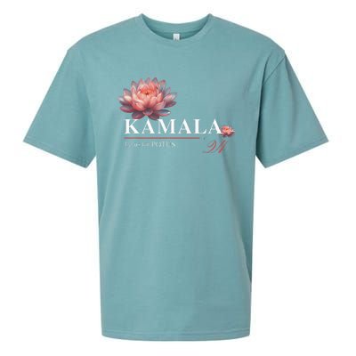 Kamala Harris Lotus Rainbow Floral 2024 President Sueded Cloud Jersey T-Shirt