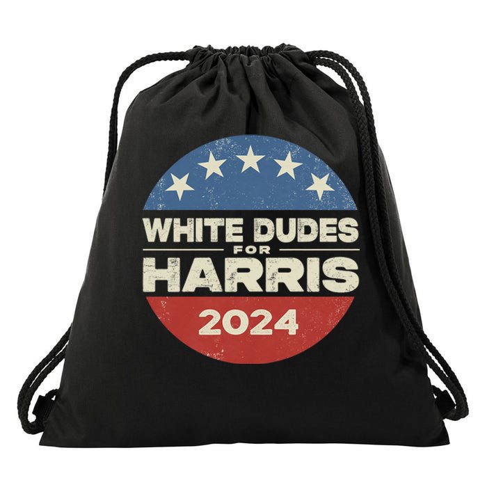 Kamala Harris Lovers 2024 White Dudes For Harris Kamala 2024 Drawstring Bag