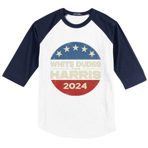 Kamala Harris Lovers 2024 White Dudes For Harris Kamala 2024 Baseball Sleeve Shirt