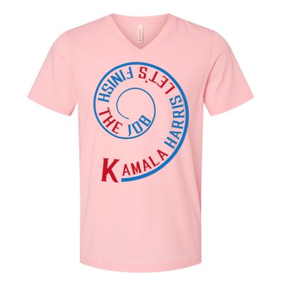 Kamala Harris LetS Finish The Job Election 2024 V-Neck T-Shirt