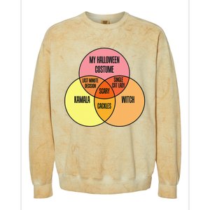 Kamala Harris Lazy Halloween Costume Venn Diagram Funny 2024 Colorblast Crewneck Sweatshirt