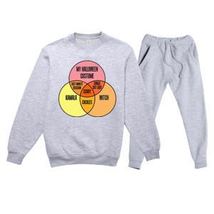 Kamala Harris Lazy Halloween Costume Venn Diagram Funny 2024 Premium Crewneck Sweatsuit Set