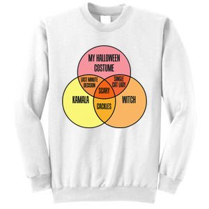 Kamala Harris Lazy Halloween Costume Venn Diagram Funny 2024 Sweatshirt