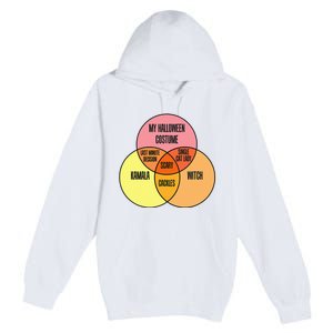 Kamala Harris Lazy Halloween Costume Venn Diagram Funny 2024 Premium Pullover Hoodie