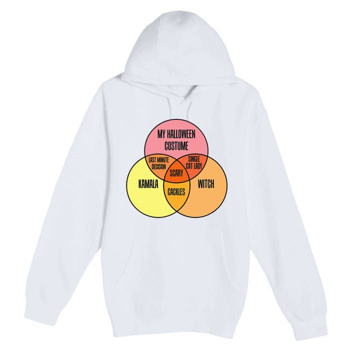 Kamala Harris Lazy Halloween Costume Venn Diagram Funny 2024 Premium Pullover Hoodie