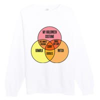 Kamala Harris Lazy Halloween Costume Venn Diagram Funny 2024 Premium Crewneck Sweatshirt