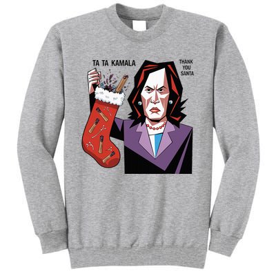 Kamala Harris Lost Election Holding Christmas Stocking Tall Sweatshirt