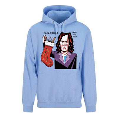 Kamala Harris Lost Election Holding Christmas Stocking Unisex Surf Hoodie