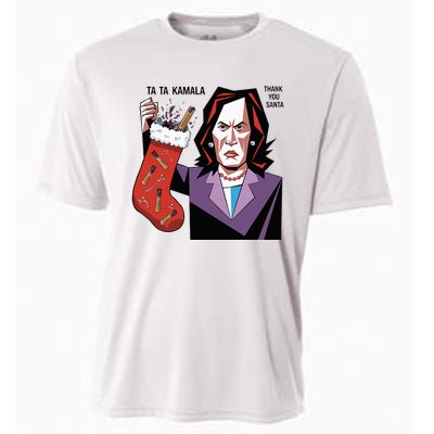 Kamala Harris Lost Election Holding Christmas Stocking Cooling Performance Crew T-Shirt