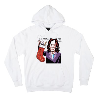 Kamala Harris Lost Election Holding Christmas Stocking Hoodie