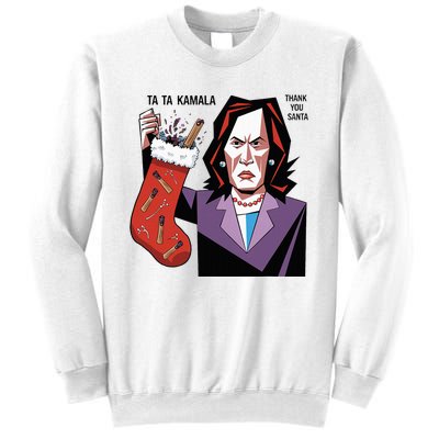 Kamala Harris Lost Election Holding Christmas Stocking Sweatshirt